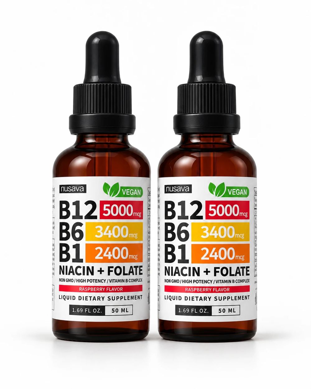 Nusava B12 complejo B líquido sabor frambuesa