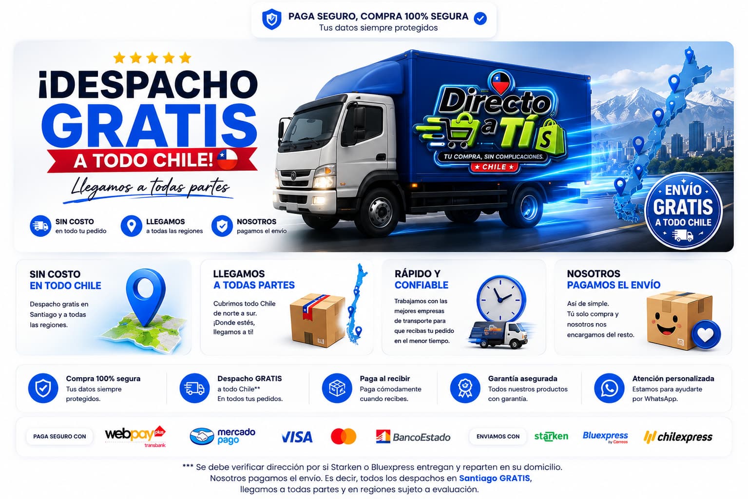 Despacho gratis a todo Chile - Directo a Tí