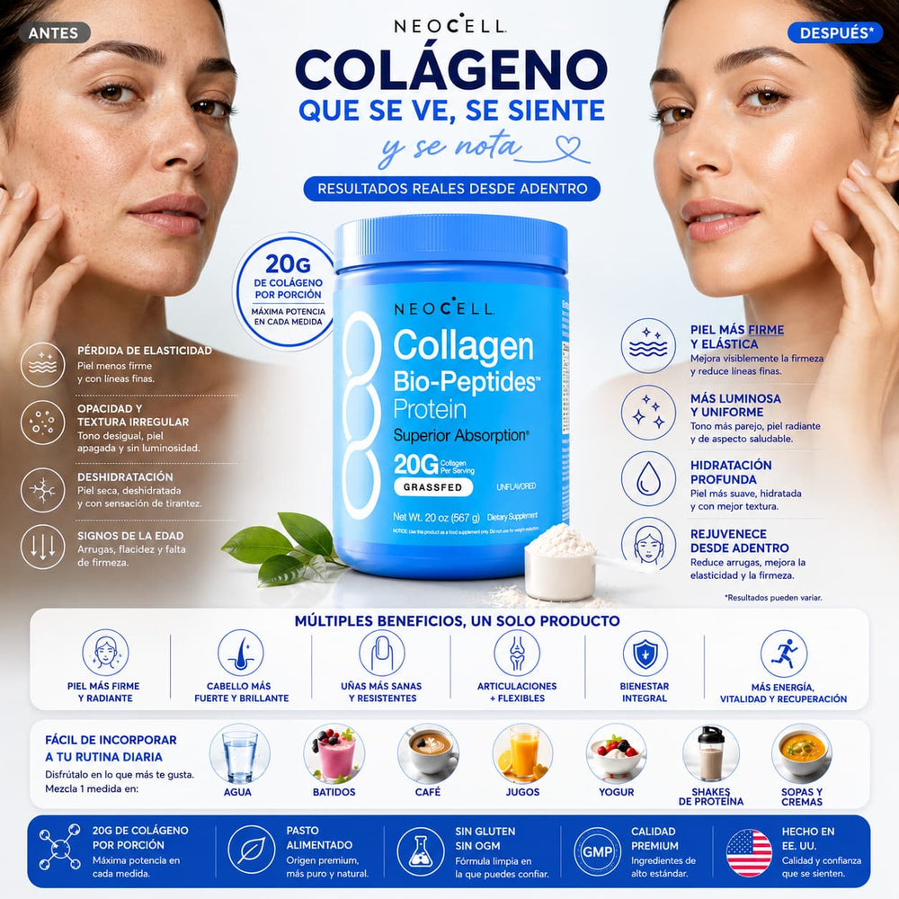 Antes y después del colágeno NEOCELL