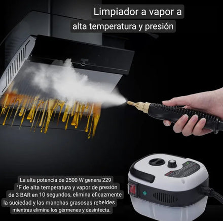 Vapor eliminando grasa de campana de cocina