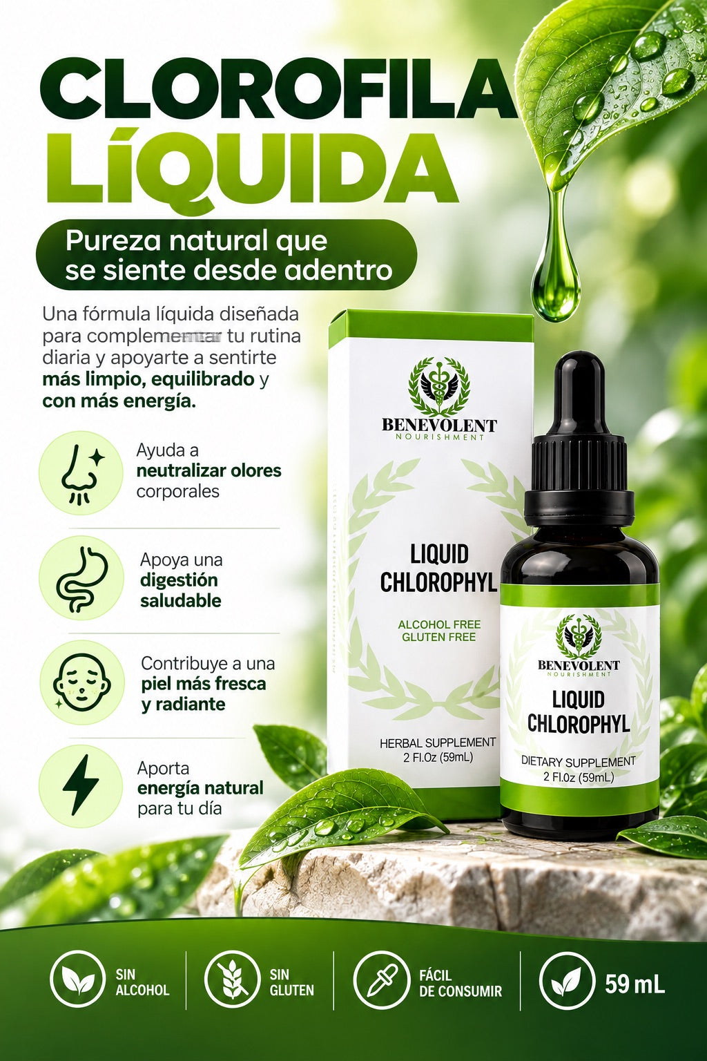 Clorofila líquida: pureza natural que se siente desde adentro