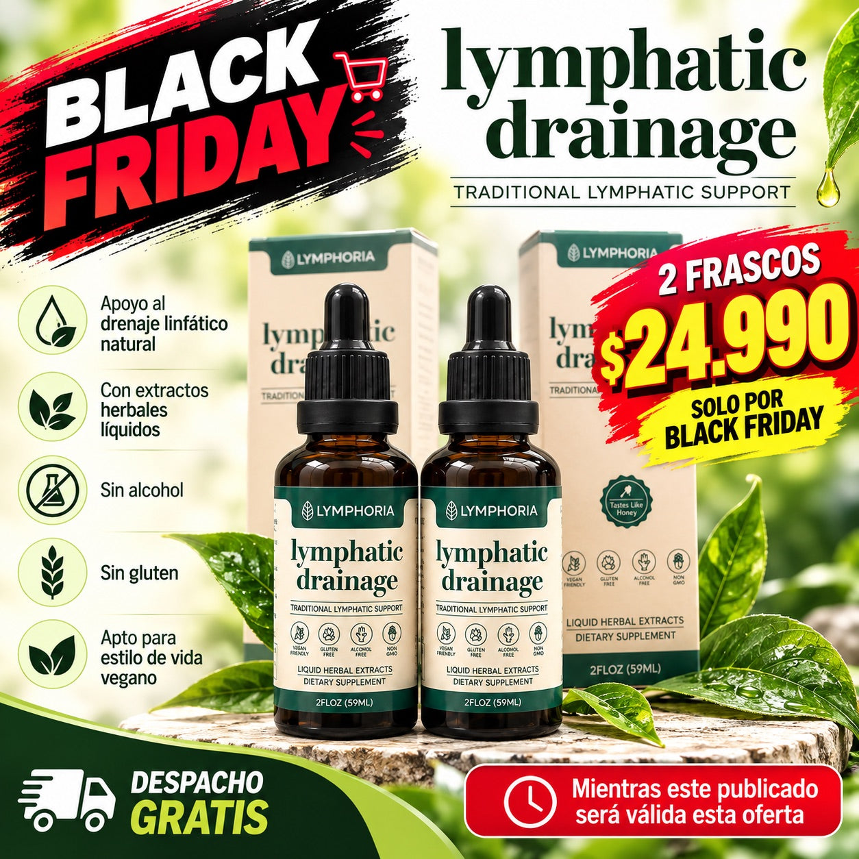 Black Friday: 2 frascos de Lymphoria por $24.990